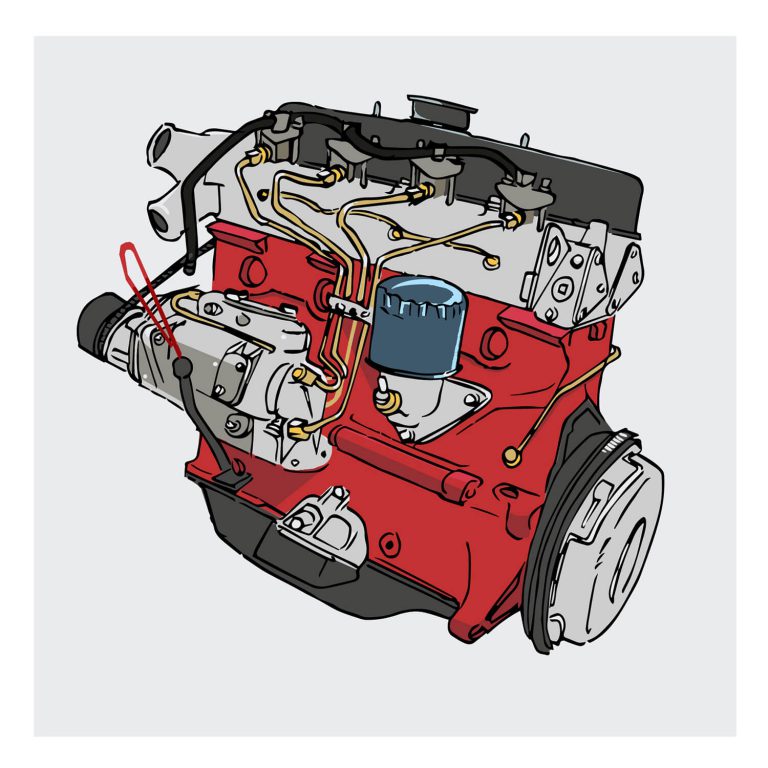 Peugeot 404 engine print