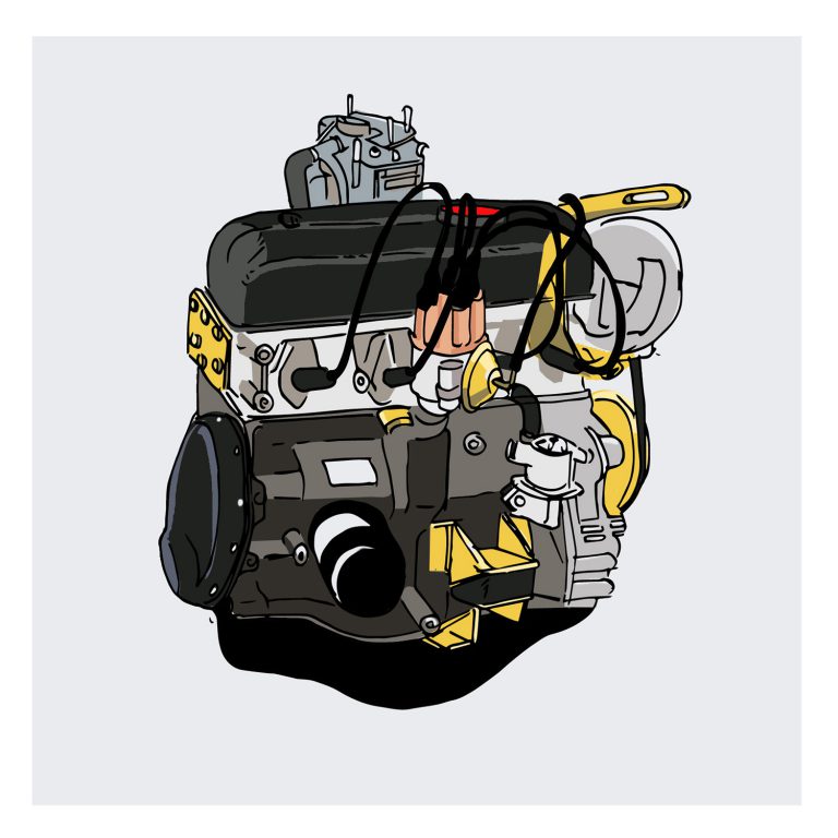 Renault 4 engine print